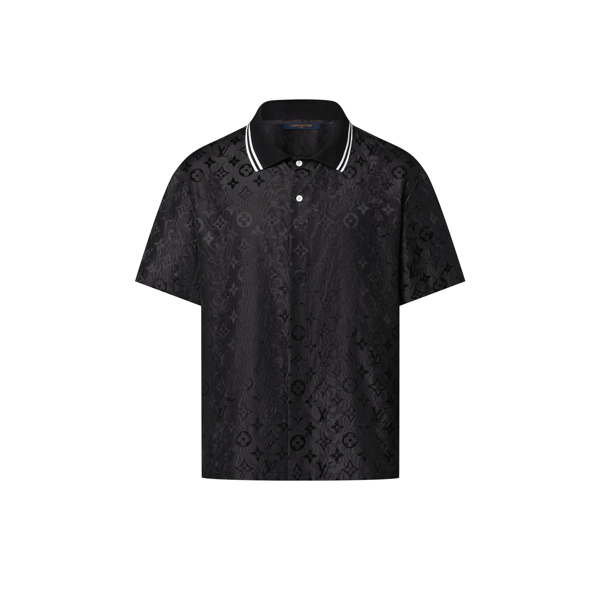 VUITTON シャツ Camisa de Seda de Manga Curta com Jacquard Monogram Moiré - Ready